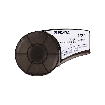 Brady CART M21 B595 0.5" X 21', WHT/BLK,  M21-500-595-BK